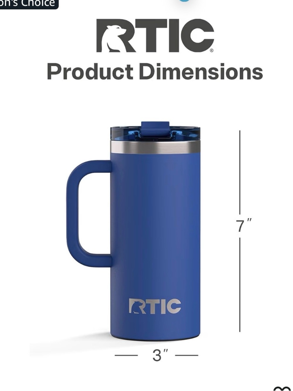 2 for $30 sale: NIB blue RTIC 16 oz Travel Coffee Cup, a double-wall vacuum-insu